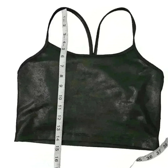 Aerie Womens Stretch Extensible Medium Support Black Crackle Faux Leather M - Picture 12 of 12